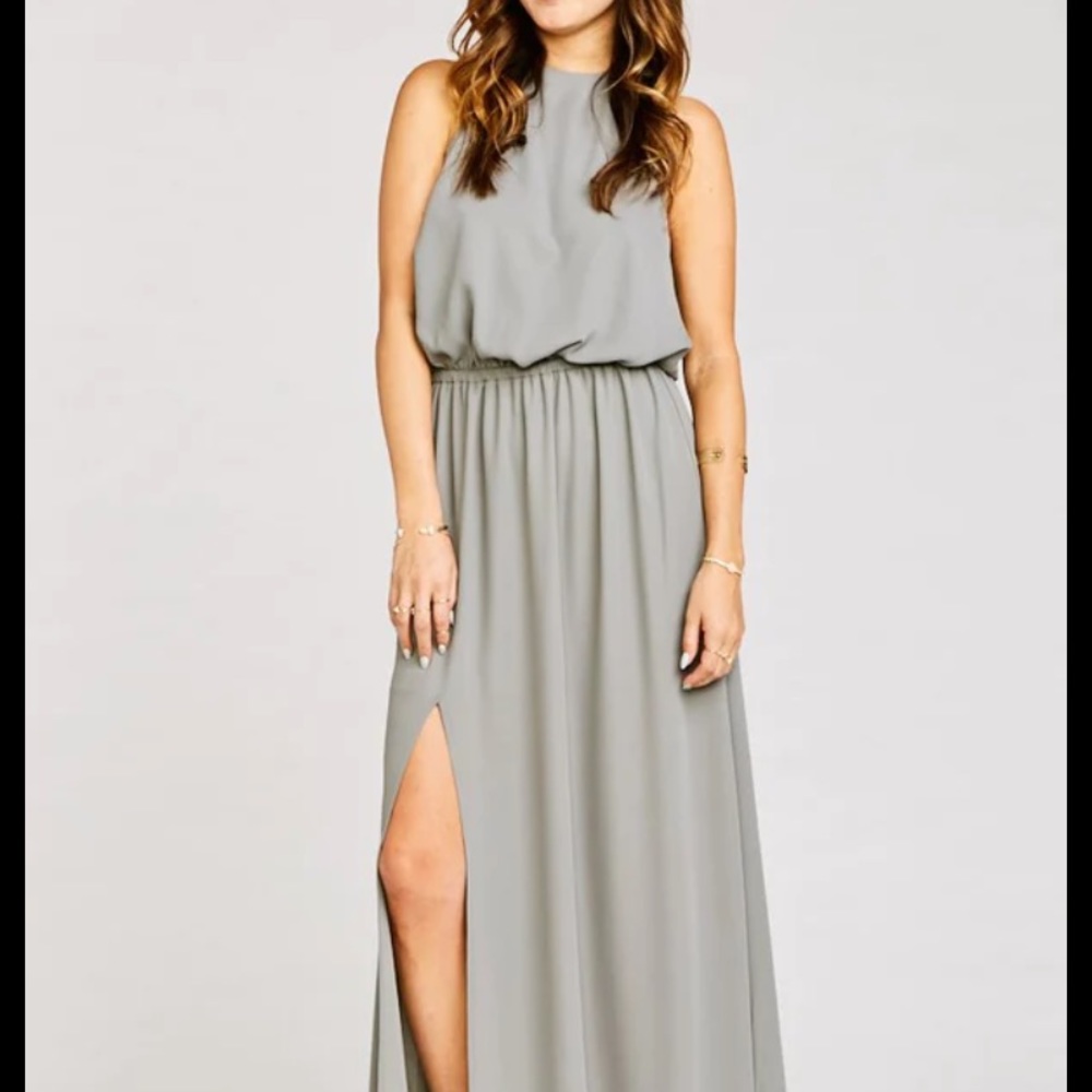 Show me your mumu Heather Halter maxi Dress  gray sz Medium M